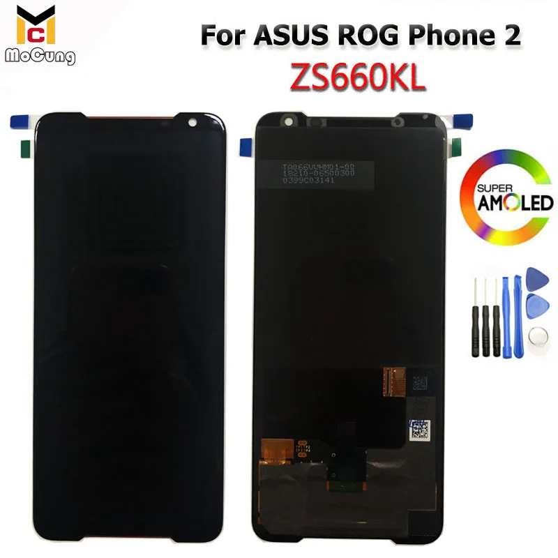 Новый ЖК-экран 6 59 дюйма для ASUS ROG Phone 2 Phone2 ll ZS660KL экран дисплея + сенсорная панель