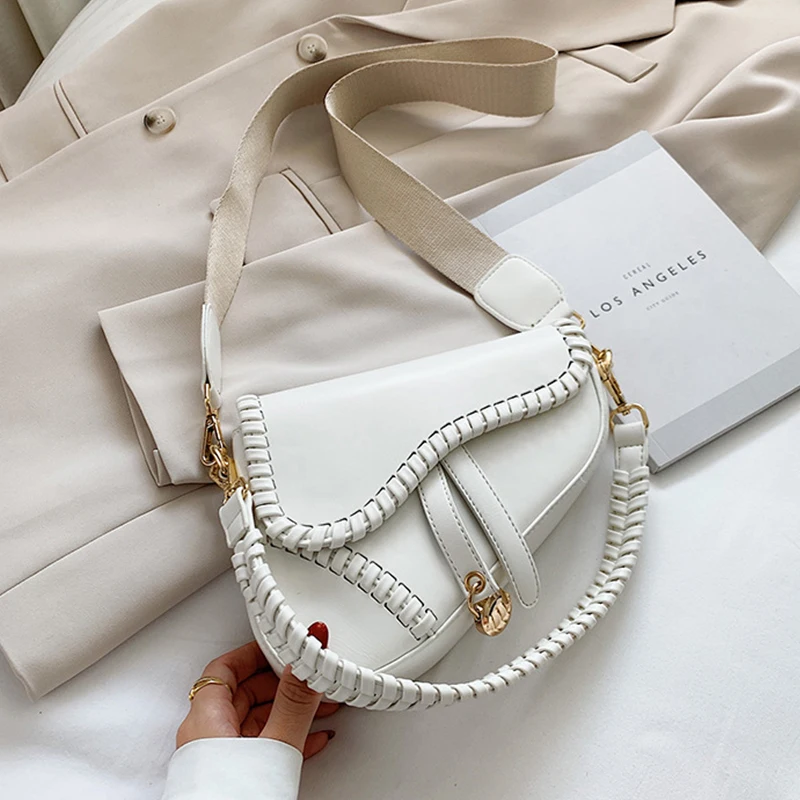 Fashion Saddle Women Bag One Shoulder Handle Trend Casual Hasp Zipper PU Material Polyester Inside Lock Ornament Bag shoulder bag,pu handbag