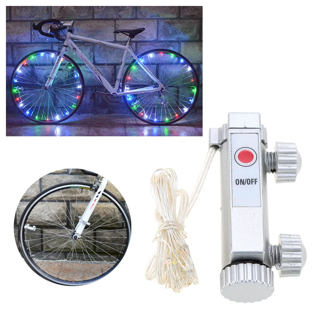 

Waterproof LED Bicycle Spoke Light 6 Color String Night Riding Decorative Lights Safety Warning Lights Bicycle Accessories
