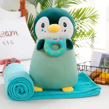 Vente en gros, après shampoing, couette, pingouin, Crocodile, éléphant, licorne, jouet en peluche, couette d'été Cool, oreiller de sieste, couverture, poupée