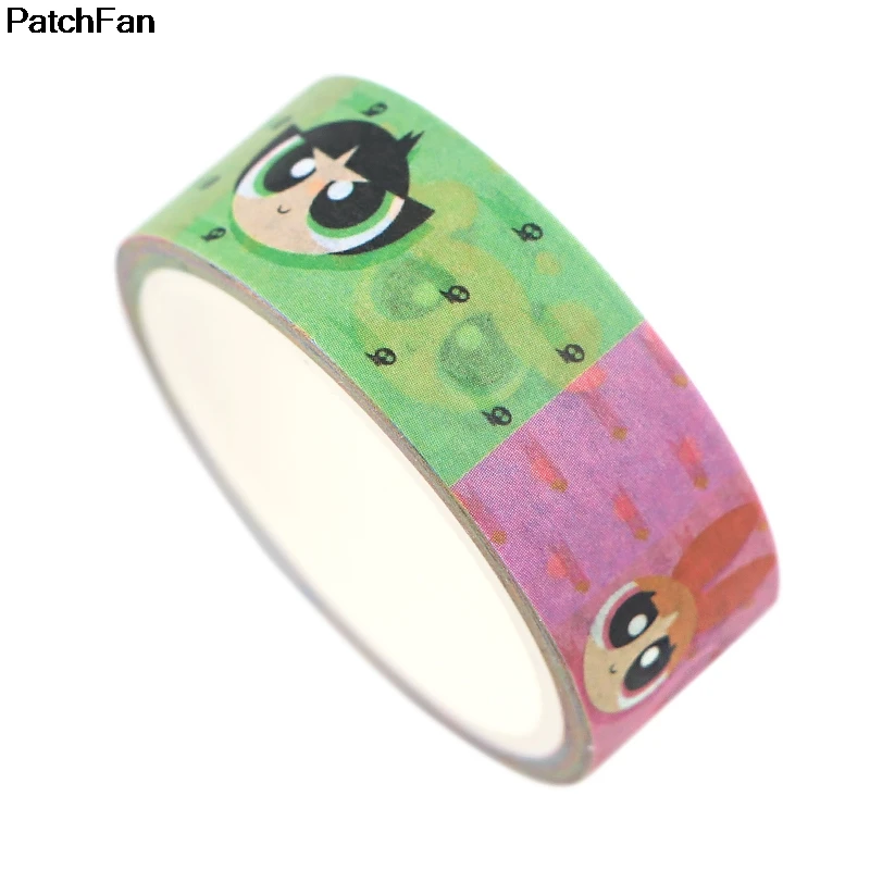 Patchfan The Powerpuff девушки DIY Скрапбукинг липкий клей Васи бумага маскирующая лента печатные узоры Стикер Украшение A2675