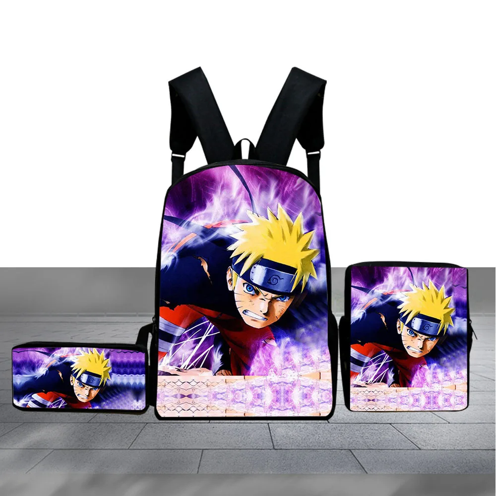 

Naruto Print Children School Book Bags Set 3 PCS/SET Kids Boys Girls School Backpacks Mochila