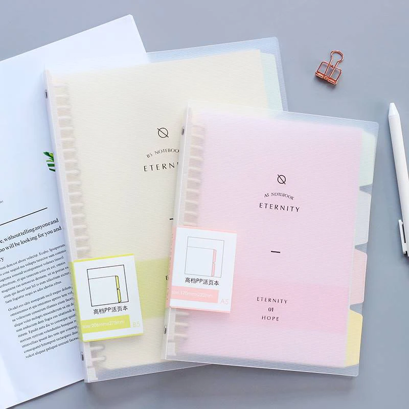

A5 B5 Macaron Colour Small Fresh Loose-leaf Notebook Korea Simple Detachable Refill Student Note book Cute School Supplies