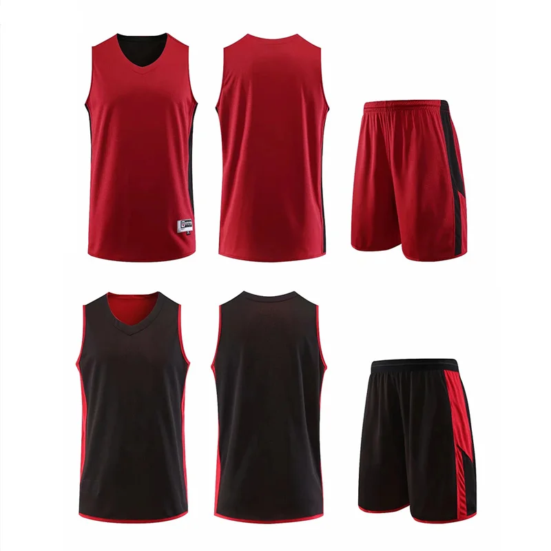 Reversible Basketball Jerseys Men Double-side Basketball Jersey Custom Youth sports Uniforms Breathable Team Training suits