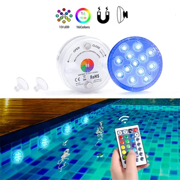 

2020 Upgrade Magnet RGB Submersible Light IP68 13LEDs Underwater Night Lamp Outdoor Vase Bowl Pond Swimming Pool Decor Lamp