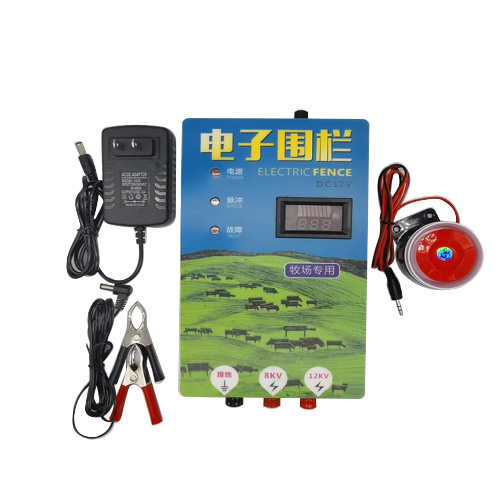 

5Km Electronic Fence High Voltage Pulse Electric Fence Energizer Charger Animal Husbandry Horse Cattle Sheep Farm Livestock