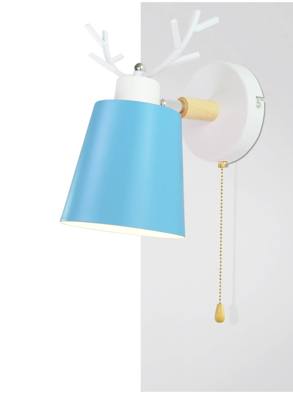 Скандинавские деревянные настенные светильники прикроватная настенная лампа E27 современный бра настенный светильник для спальни macaroon 5 цветов 85-285 в с выключатель с цепочкой