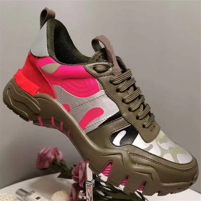Женская обувь из натуральной кожи; Zapatos De Mujer; разноцветная женская обувь; обувь на плоской подошве со шнуровкой; Модные женские кроссовки для бега с круглым носком - Цвет: AS SHOW