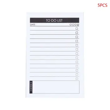 

5PCS Portable Study Work Plan Paper Notepad Memo Pad To Do List Bookmark Planner Stationery Office School Supplies