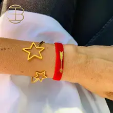 2020 nouvelle Mode Creuse Étoile Coeur Charme Bracelet Torsadé Bracelets Pour Femme Couleur Or Amour Bracelet Manchette Bijoux