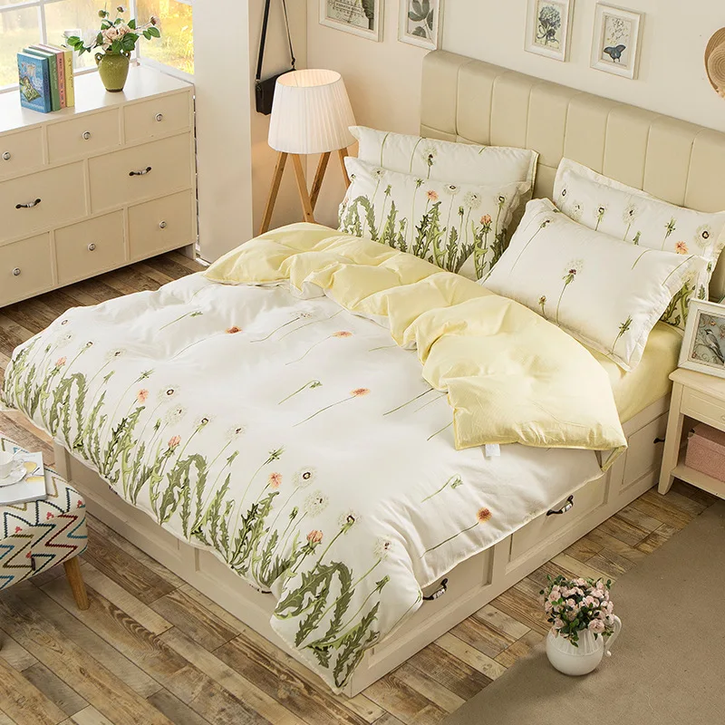 

100% Cotton Duvet Cover Dandelion Print Bed Cover for Kids Adults Single Double Bed Bedroom Use XF650-25 (No Pillowcase)