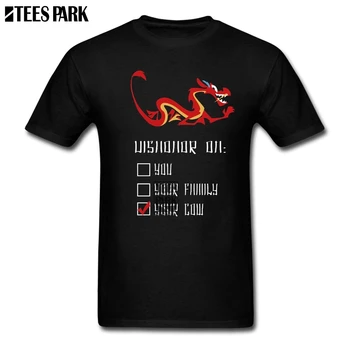 

O-Neck Tees Mulan Mushu Funny T Shirts Men's Round Neck Short Sleeve Dragon T-Shirt Crazy Youth Fashion Men Animals T Shirts