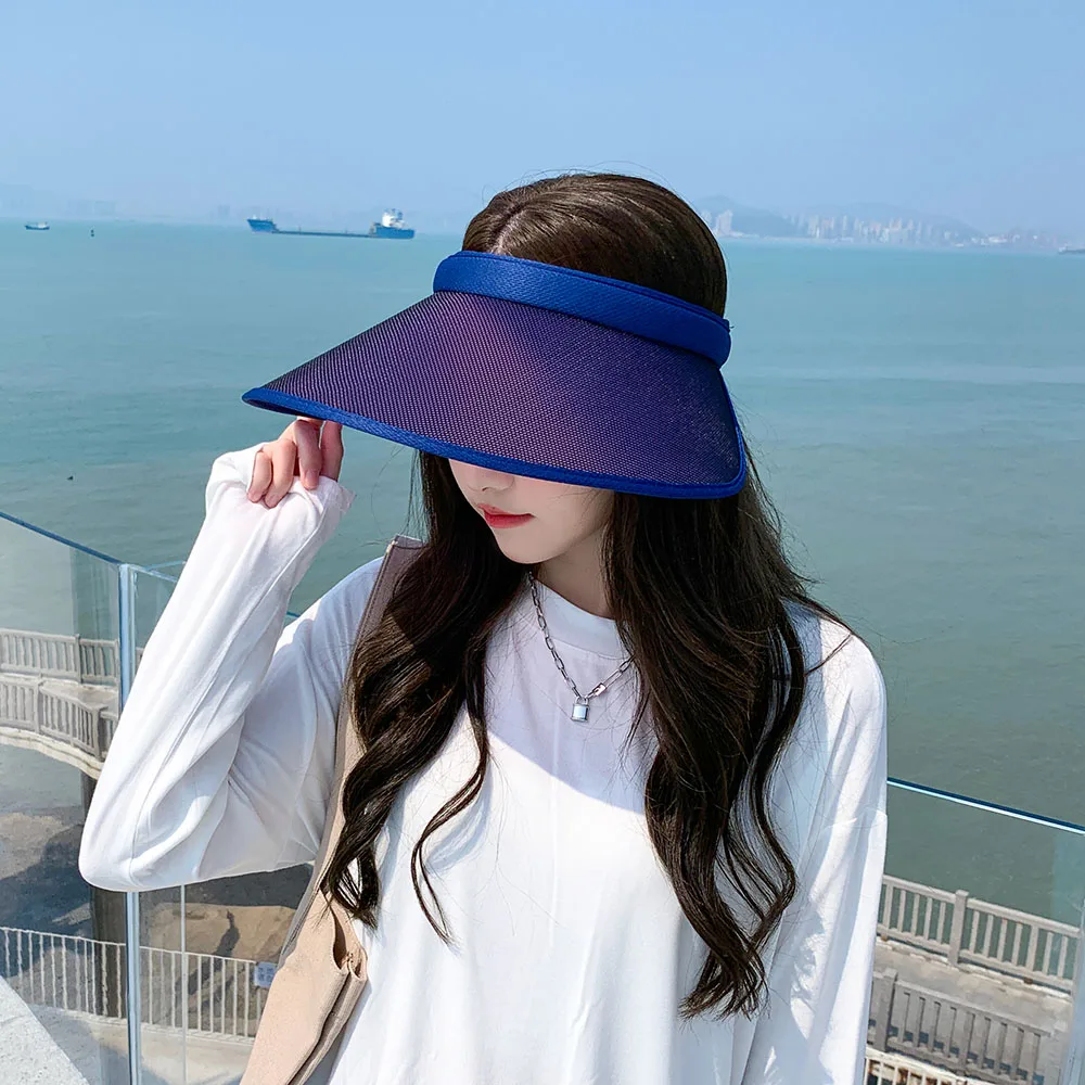 Women color-changing anti-ultraviolet summer sun hat all-match female summer sunscreen light cover face empty top hat sun hat sun protection hat empty top hat