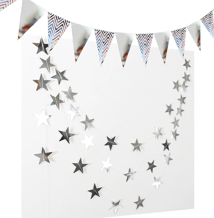 Для девочек на первый день рождения, вечерние и формирующая листы для кровли 4 м 33 бумага со звездами баннер с гирляндами 1st детские