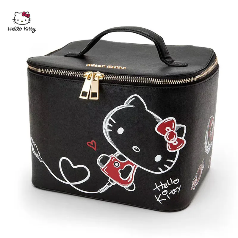 

HELLO KITTY Fashion Casual Handbag Portable Large Capacity Ladies Storage Bag Cosmetic Bag PU Material HK-TT056