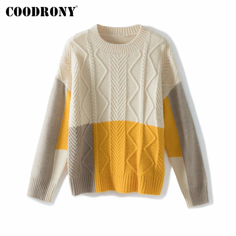 COODRONY Brand 2020 New Autumn Winter Streetwear Criss Cross Jumper Female Elegant Light Color Slim Pullover Sweater Women W1164