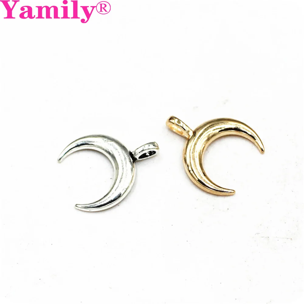 

25pcs/ Gold Silver Color Zinc alloy OX Horn Moon Charm pendant Necklace bracelet DIY Handmade Jewelry Findings 2colour