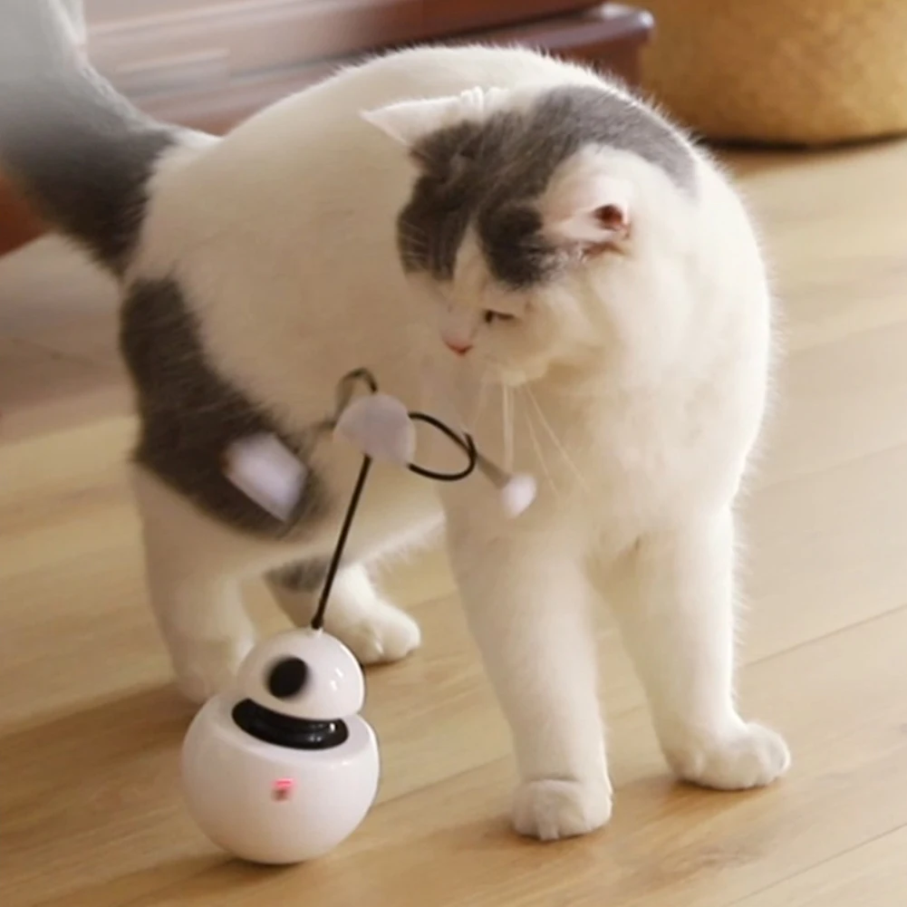 Electric Cat Interactive Rotating Toy 3 In 1 Multi Function Rotating Ball Tumbler Game Play With Chase Light For Cats