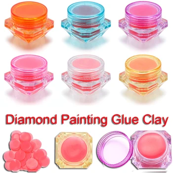 

6pcs/Set Diamond Painting Glue Clay Tools 5D DIY Diamond Embroidery Accessories Organizer Bottle Wax 6 Color Clay Glue Mud