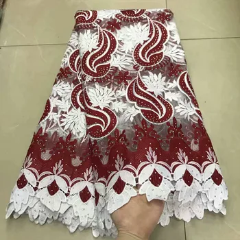 

African Lace Fabric Embroidered Nigerian Laces Fabric 2019 High Quality Gold French Tulle Lace Fabric For Women 02