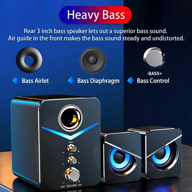 Home Theater System Caixa De Som PC Bass Subwoofer Bluetooth Speaker Computer Speakers Music Boombox Desktop Laptop Altavoces TV 3