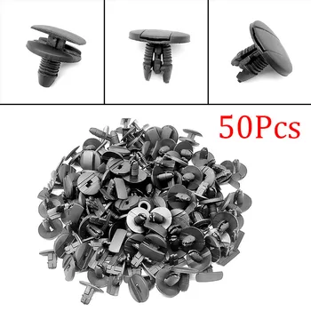 

50pcs/set Car Rivet Plastic Fastener Fender Push Pin Clip Bumper Secure Fix Parts Black Plastic Fixing Fasteners Car Clips