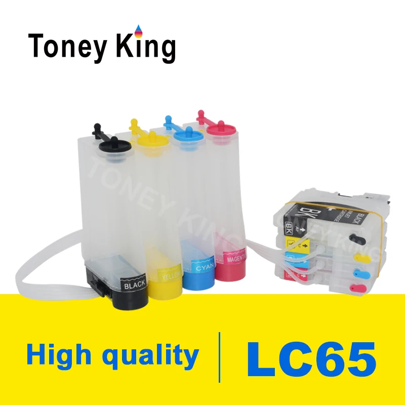 Toney King LC11 LC16 LC38 LC61 LC65 LC67 LC980 LC990 LC1100 CISS Ink Supply System For Brother DCP-J140W 145C 165C 185C Printer |