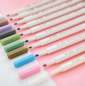 

10/6 Colors Paint Marker Metal Pen for Highlight of Different Surfaces Photo Album DIY School Supplies Stationary