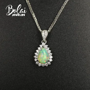 

Bolai jewelry,natural opal pear 6*9mm pendant,925 sterling silver,Suitable for daily wear fashion accessories