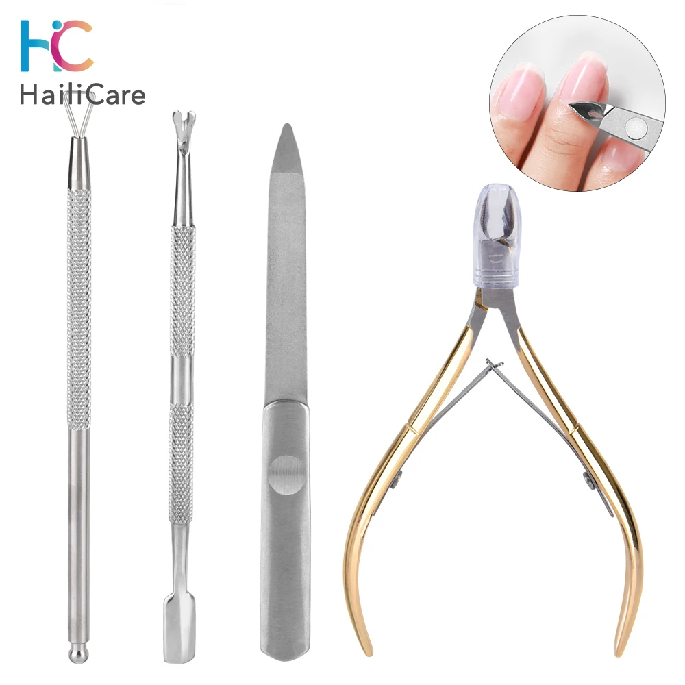 4 шт./лот набор маникюрных инструментов с ножницами для кутикулы из нержавеющей стали для ногтей Набор для маникюра инструменты для маникюра