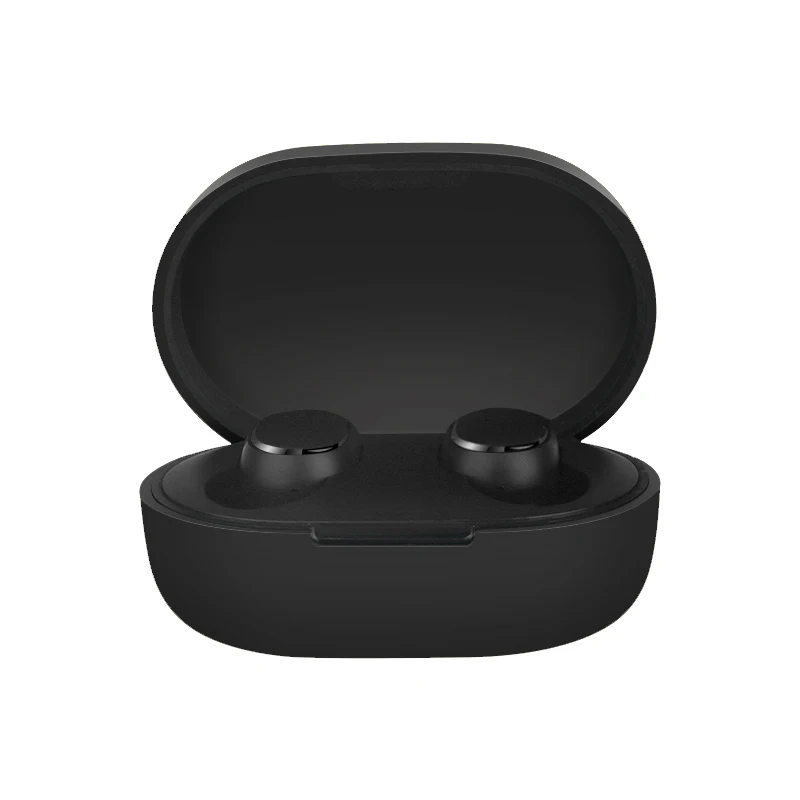 Силиконовый чехол для наушников для xiaomi Redmi AirDots беспроводной Bluetooth чехол s Redmi Airdots TWS аксессуары для наушников Нескользящие - Цвет: Черный