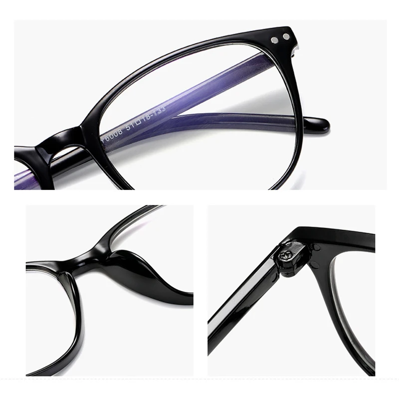 Seemfly готовая близорукость очки женские мужские синие пленки круглые очки с заклепками короткие очки для коррекции зрения студенческие очки для близоруких