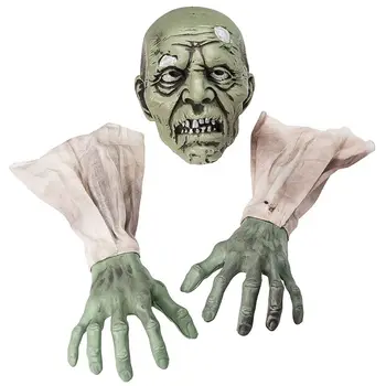 

Halloween Zombie Face Arms Scary Horror Skeleton Skull Head Hand Graveyard Props 449C
