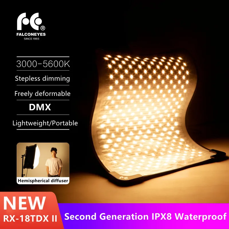 팔콘 눈 RX-18TDX II 100W 사진 방수 LED 접이식 빛 바이 컬러 3000K-5600K 유연한 필 램프 영화 비디오