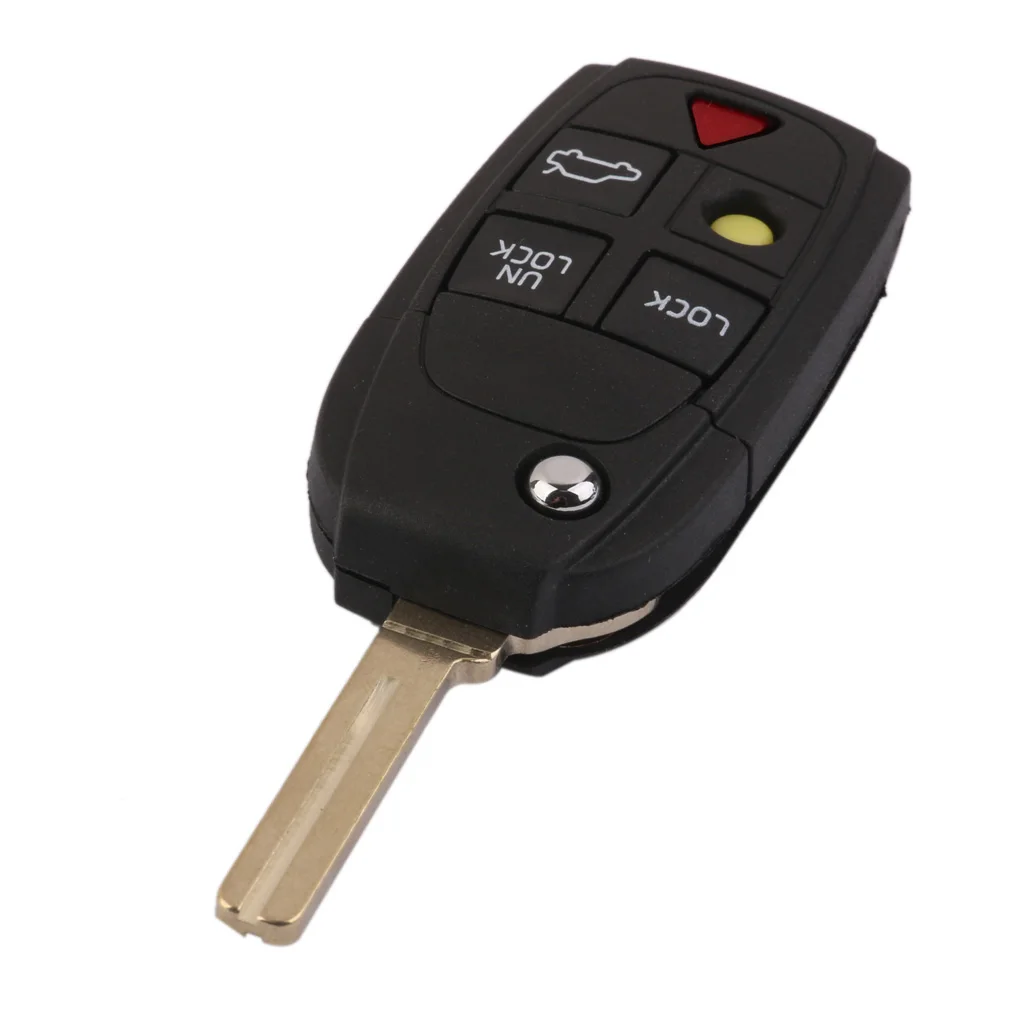 Replacement 5 Button Remote Flip Key Shell Case FOR VOLVO S60 S80 XC90 Car Car Accessories