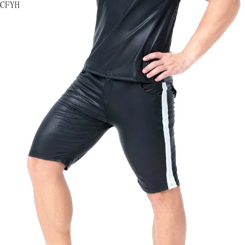 shiny cycling shorts