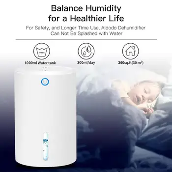 

Ultra Quiet 900ML Mini Electric Dehumidifier Automatic Dehumidifier For Dirt And Mold At Home Bedroom Closet Office