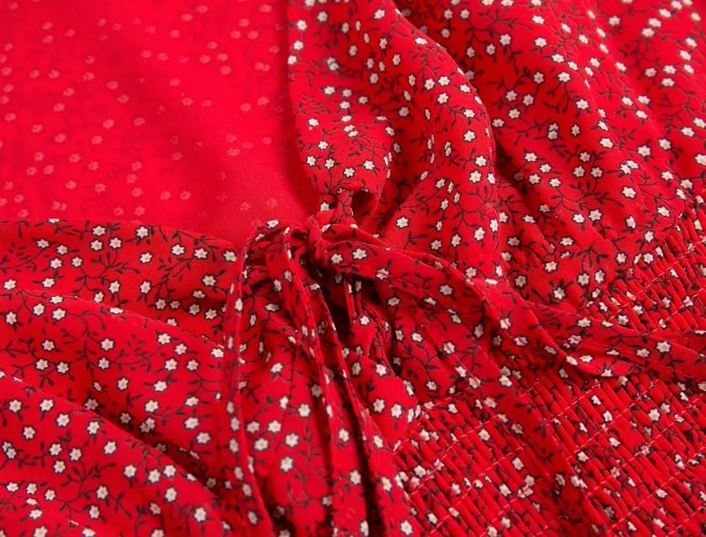 Bazaleas шикарный зеленый цветочный принт blusas mujer de moda эластичная талия оборки блузка женская мода укороченный топ дропшиппинг