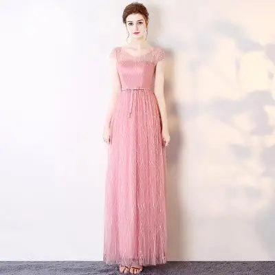 Новые шифоновые розовые элегантные платья невесты выпускного вечера свадебное платье для женщин гость Румяна розовая линия пышные платья торжественные платья - Цвет: style 5