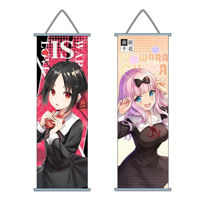Anime Kaguya Sama Love Is War Hanging Scroll Cartoon Character Shinomiya Kaguya Fujiwara Chika Home Decoration Wall Poster Aliexpress Mobile
