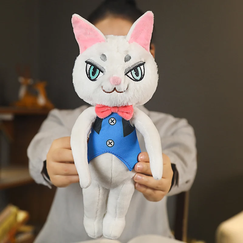 Милая Белая стоячая кошка мягкая плюшевая игрушка-Зверюшка нарядная игрушка с