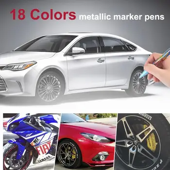 

Metallic Marker Pens 18 Colors Dual-purpose Pen Tip Car Paint Pen Tire Graffiti Pen Signature Pen