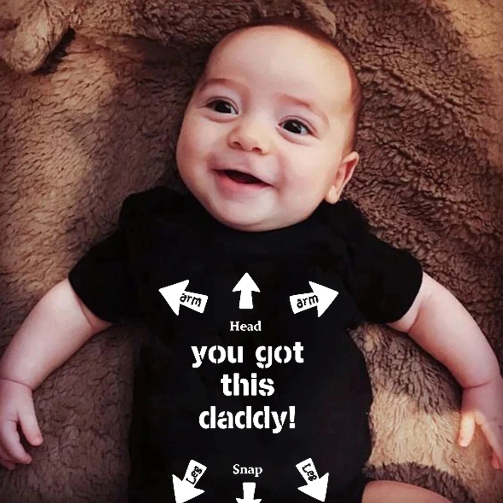 

You Got This Daddy Print Baby Rompers Newborn Infant Girls Boys Short Sleeve Funny Interesting Dad Rompers Jumpsuit Father Gift