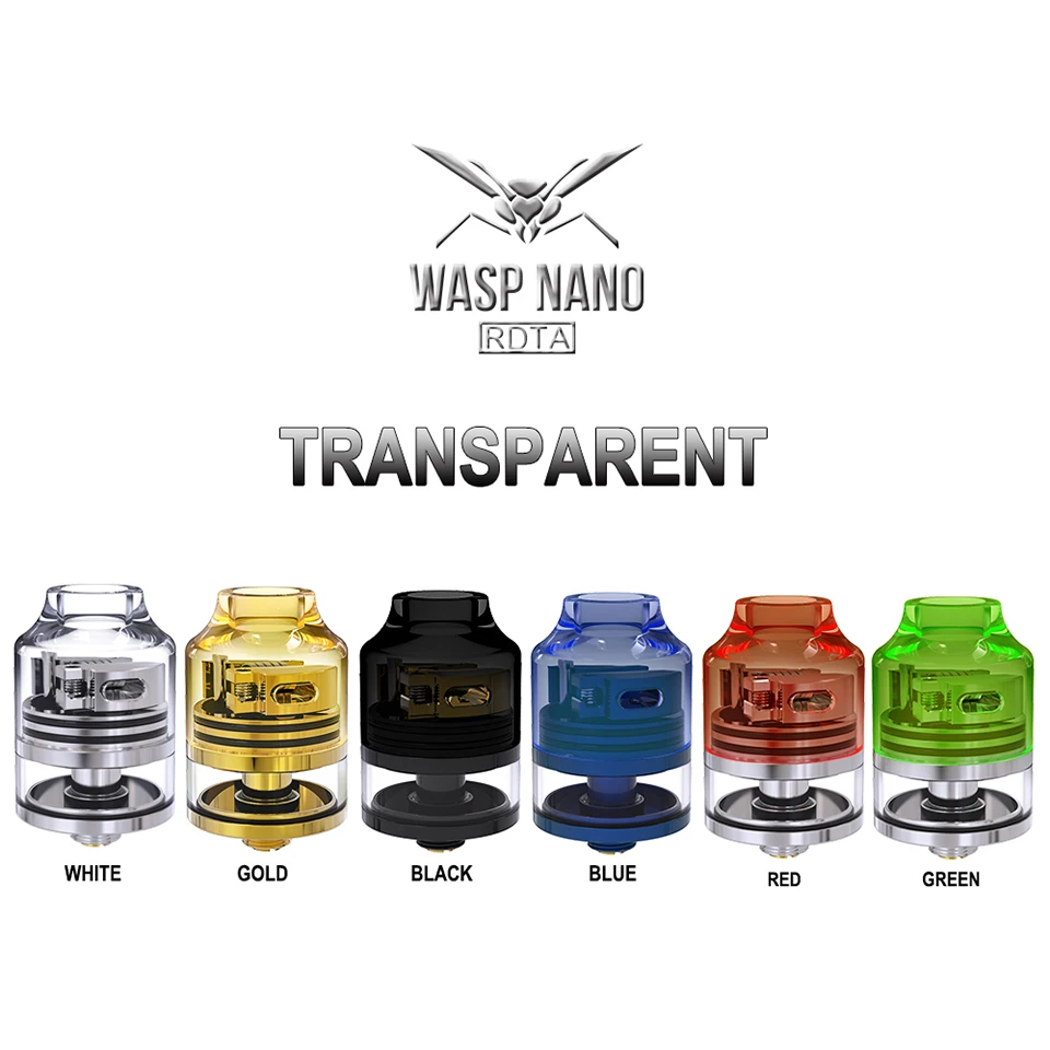 Original OUMIER WASP NANO RDTA Tank 2ml 22mm Diameter Atomizer Easy Building Deck & Adjustable Airflow for Box mod vs Zeus X (5)