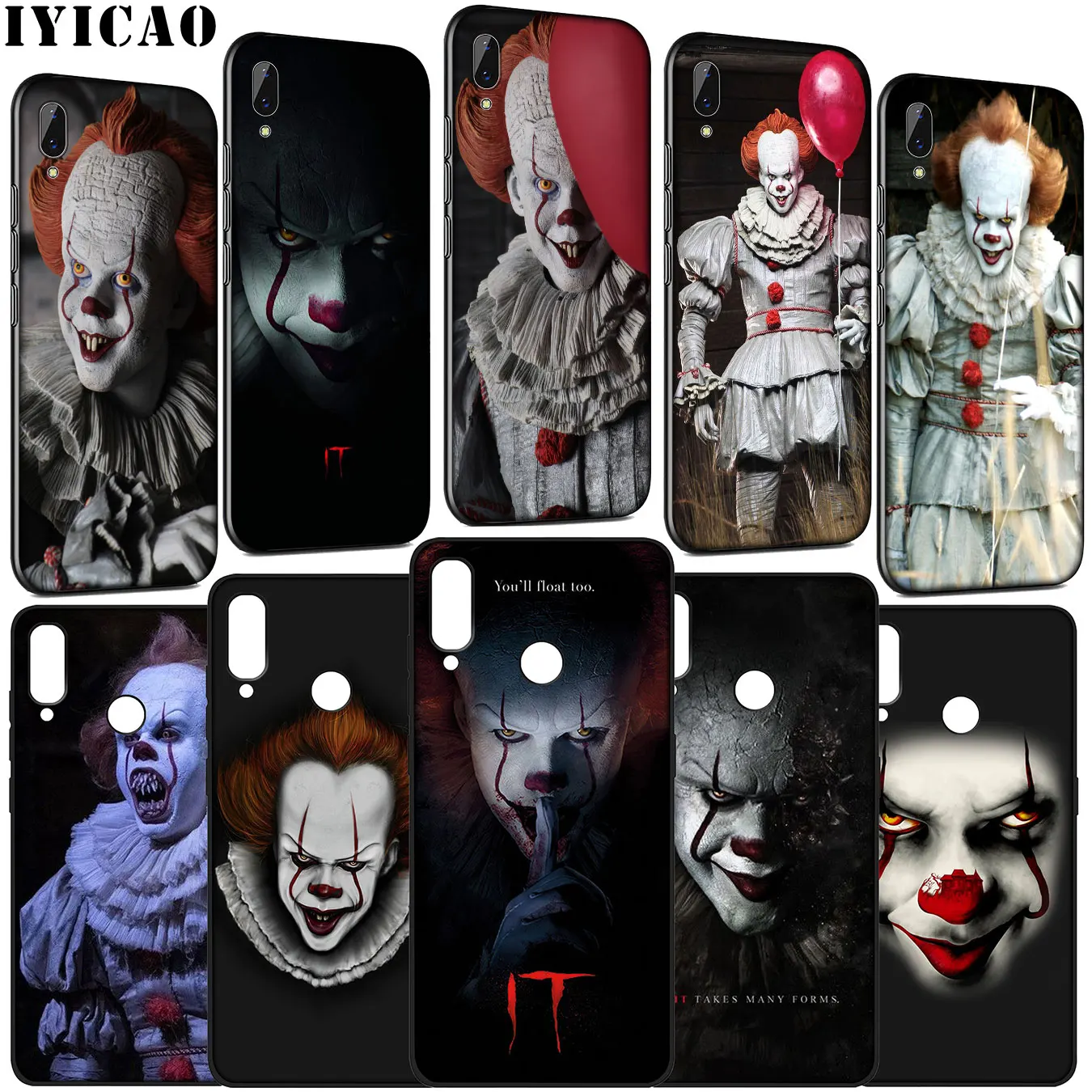 

IYICAO the film IT Pennywise Soft Silicone Case for Huawei Y9 Y7 Y6 Prime 2019 Honor 20 10 9 9X 8C 8X 8 Lite 7C 7X 7A Pro