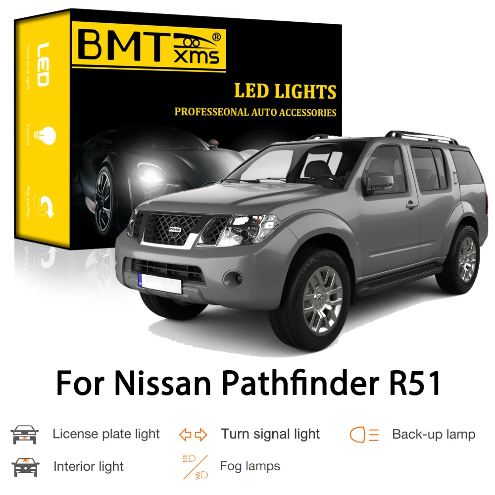 7x Green LED lights interior package kit for 2005-2012 Nissan Pathfinder NP1G