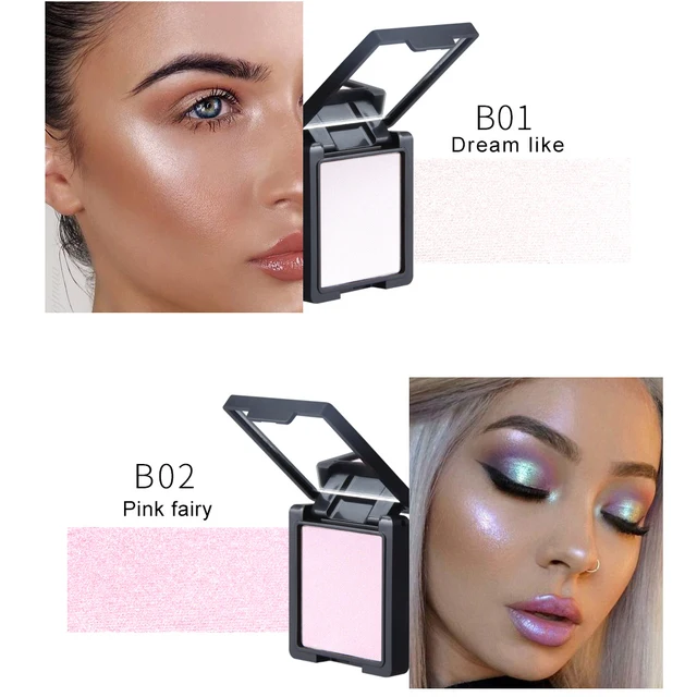 QIBEST Highlighter Bronzer Palette Face Makeup Contour Glow Long Lasting Shimmer Illuminator Highlighter Powder Shining Cosmetic