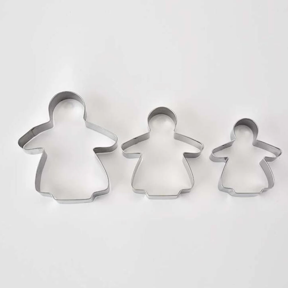 3 Pcs Creative Biscuits Mold Press Stainless Steel Handmade DIY Cookie Baking Tools Eco-Friendly Cake Molds