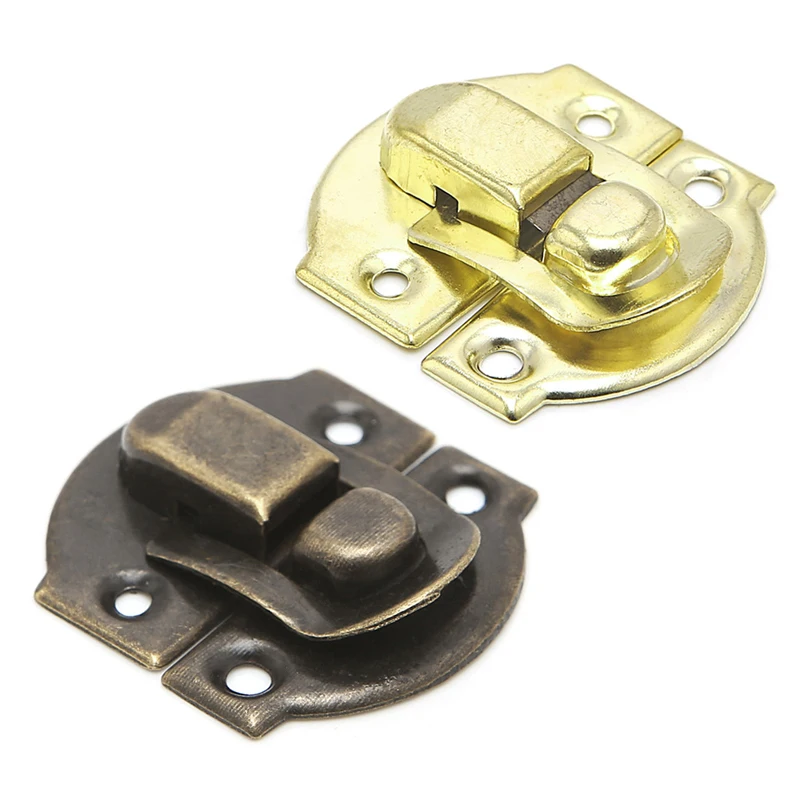 Antique Lock Wooden Jewelry Box Decorative Padlock 20x21mm Metal Hasps Latch With Screw Vintage Furniture Hardware 10Pcs