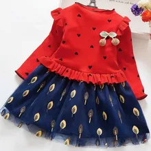 Платья для девочек; осенние платья; Новинка г.; Детские платья в иностранном стиле; Детские Платья с цветочным рисунком; сетчатые кукольные Платья